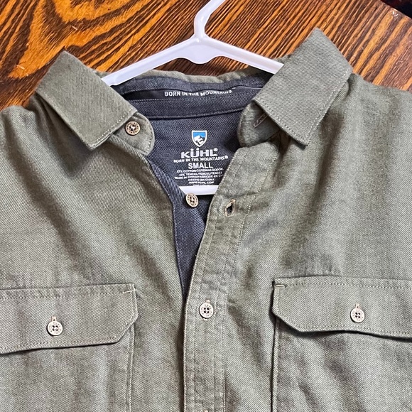 Kuhl Mens Long Sleeve Button Down Olive Green Sz S - Picture 1 of 2